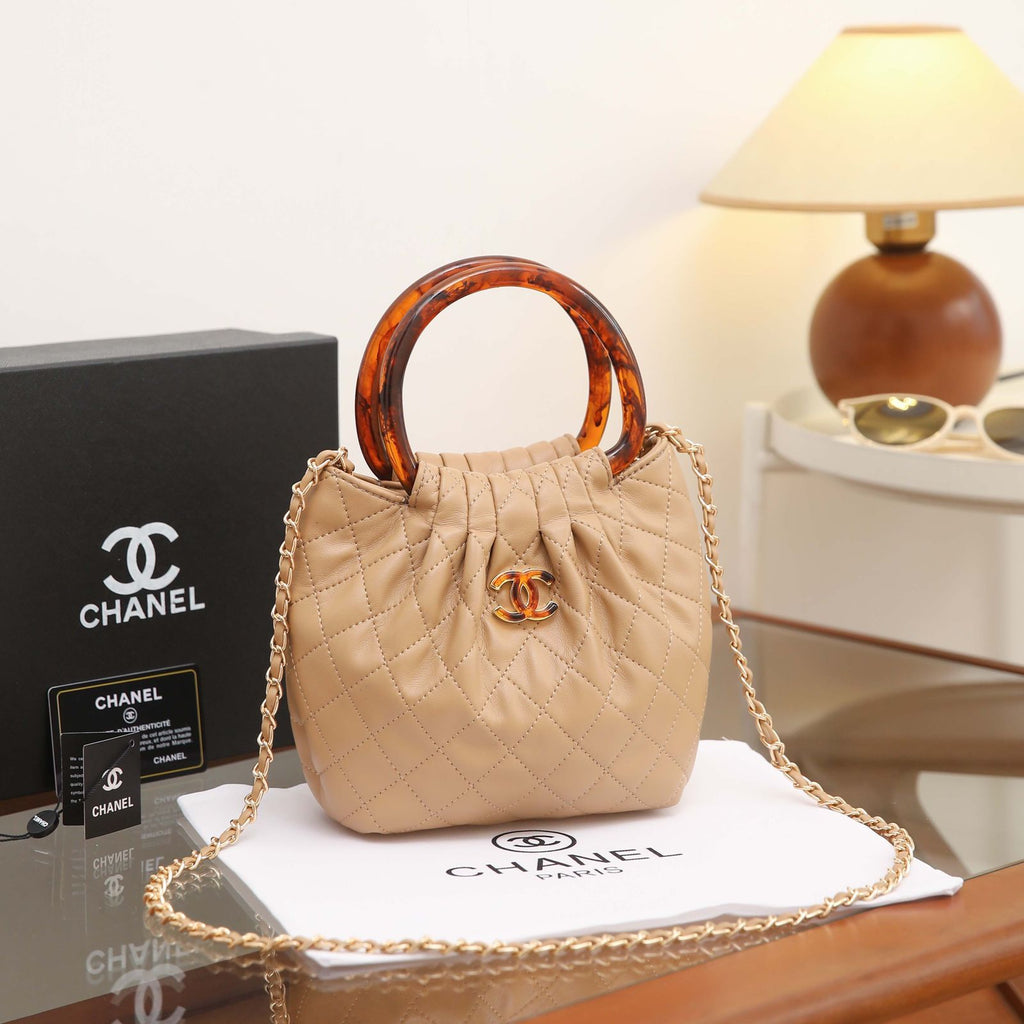 CHANEL Quilted Bucket Bag 24 cm