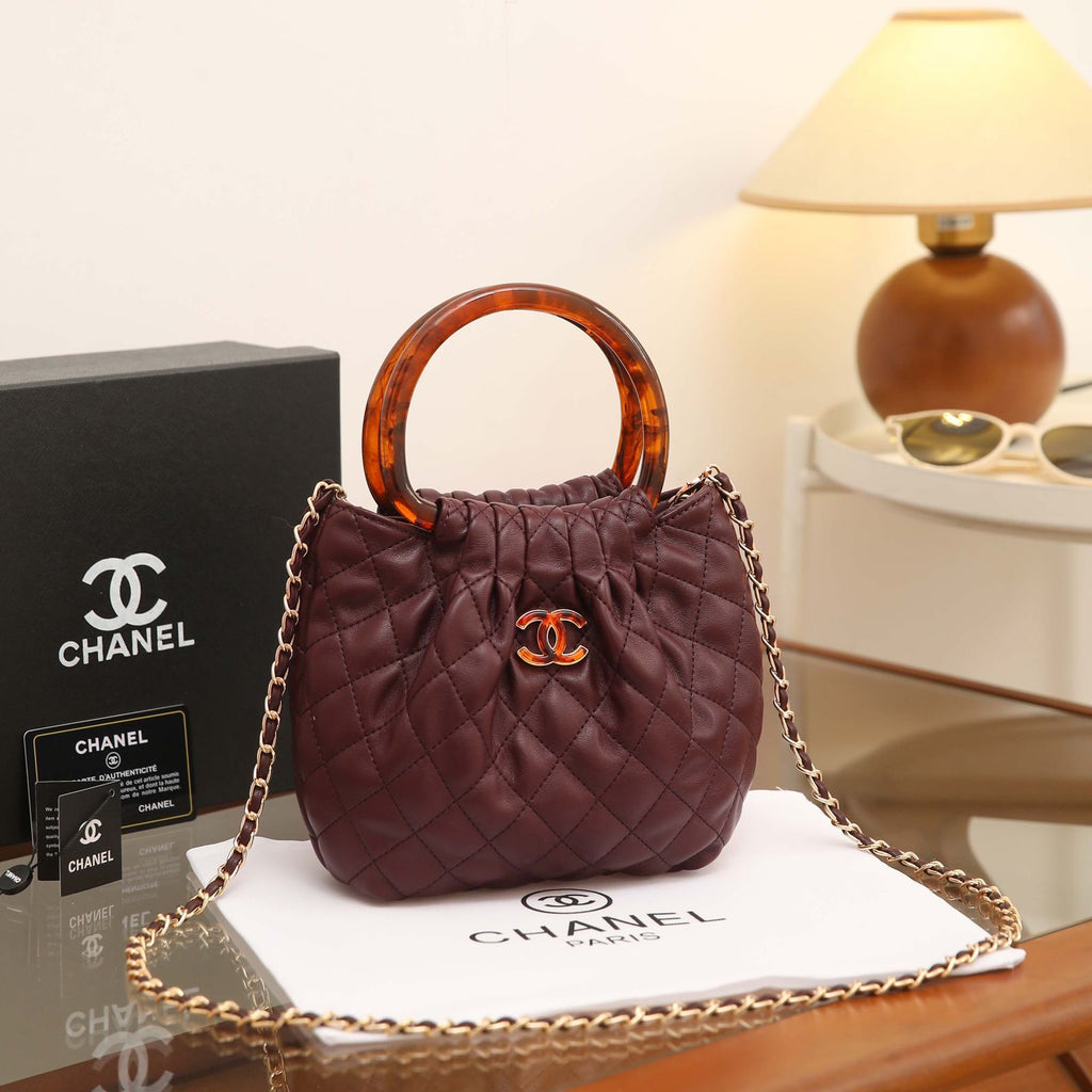 CHANEL Quilted Bucket Bag 24 cm
