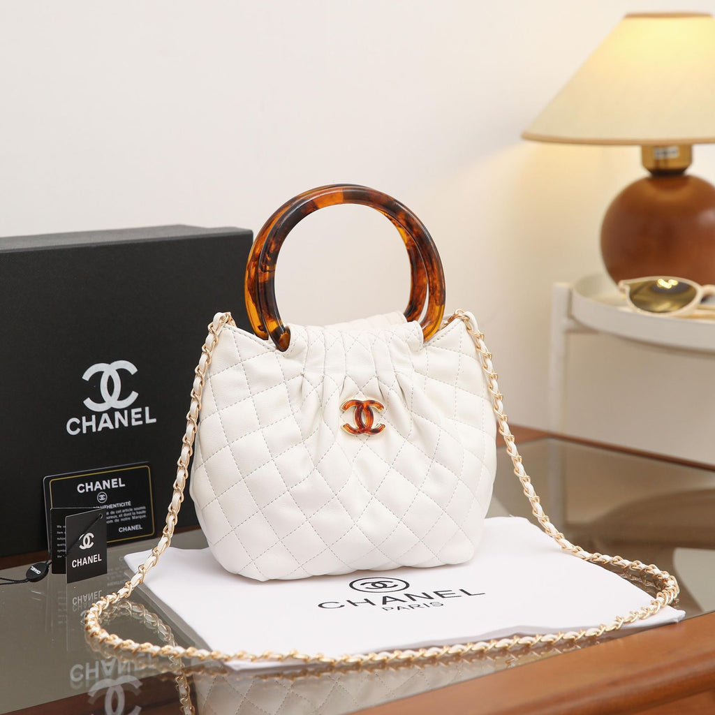 CHANEL Quilted Bucket Bag 24 cm