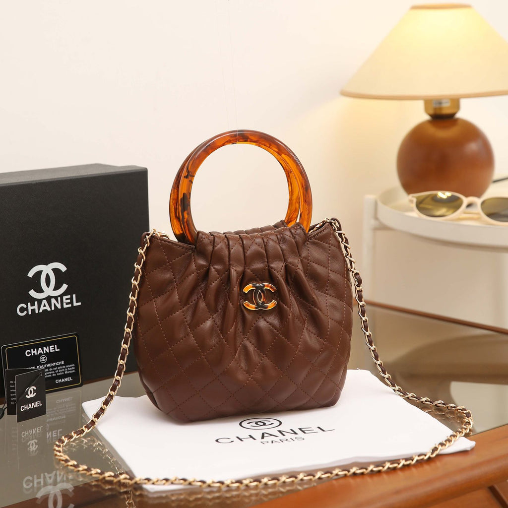 CHANEL Quilted Bucket Bag 24 cm