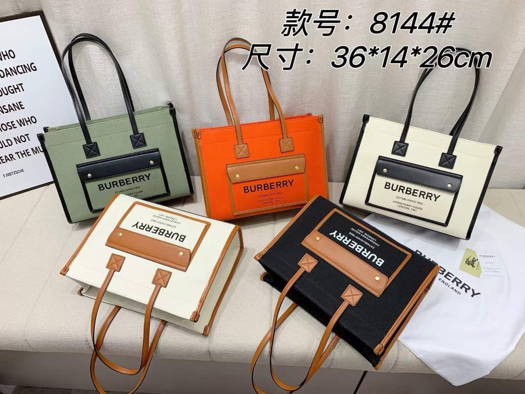BURBERRY Archive Canvas Tote — 36 cm | 5 Colors Without Box