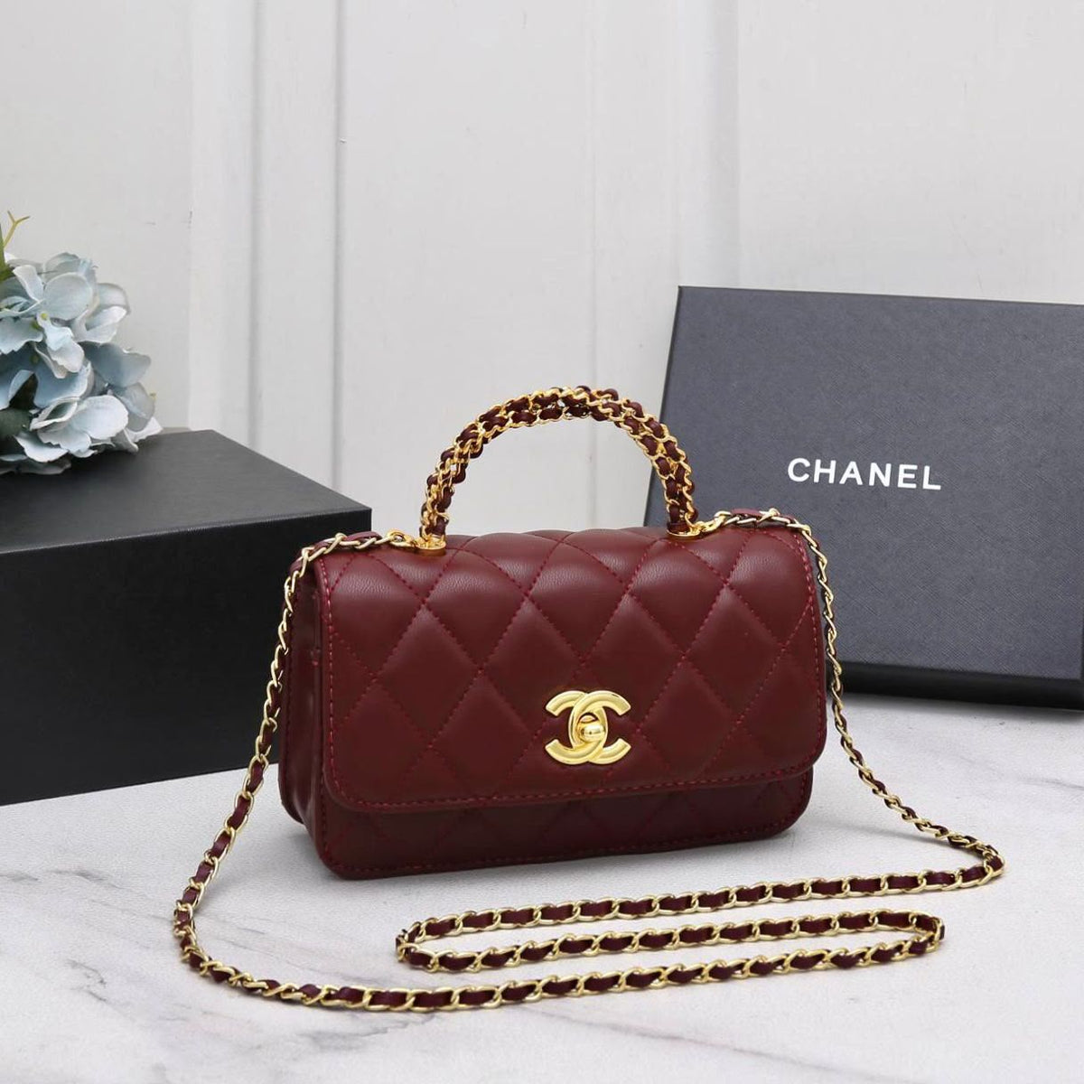 CHANEL Top Handle Shoulder Bag  20 cm