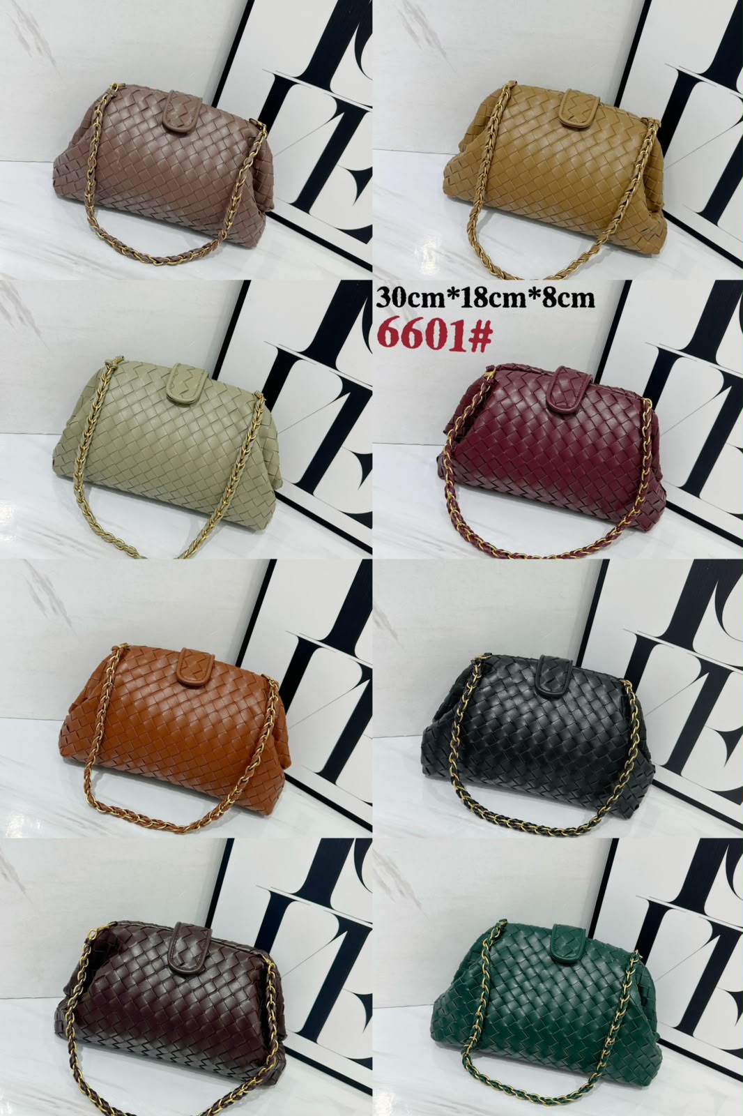 BOTTEGA Woven Chain Shoulder Bag — 30 cm | 8 Colors A+