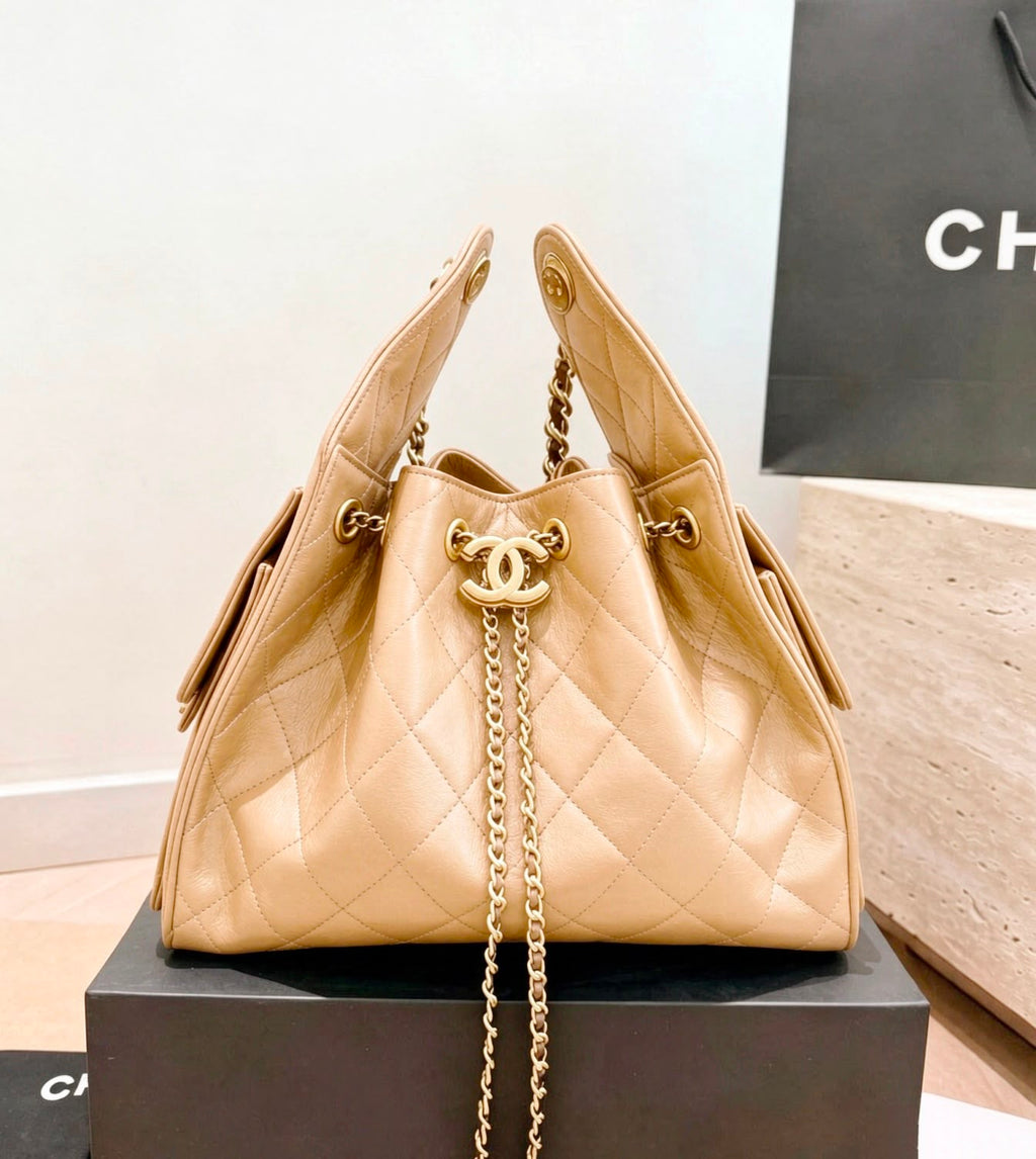 CHANEL Drawstring Bucket Bag 26cm