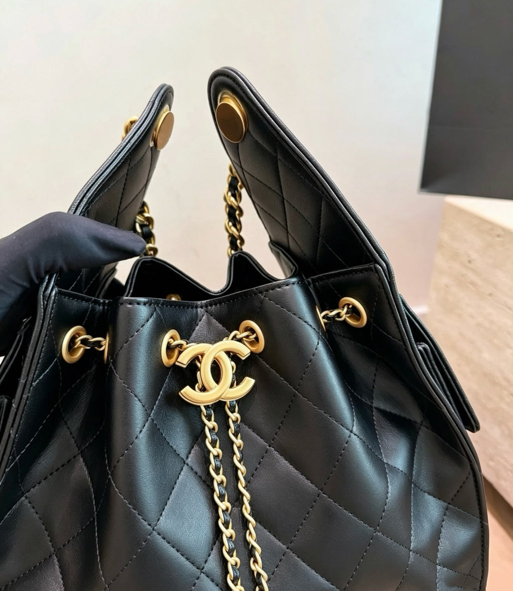 CHANEL Drawstring Bucket Bag 26cm