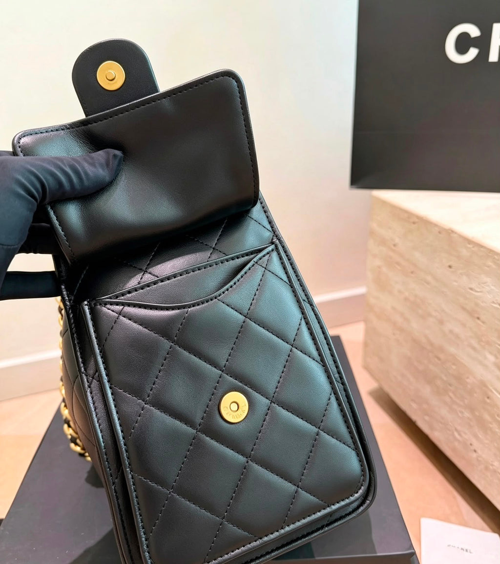CHANEL Drawstring Bucket Bag 26cm