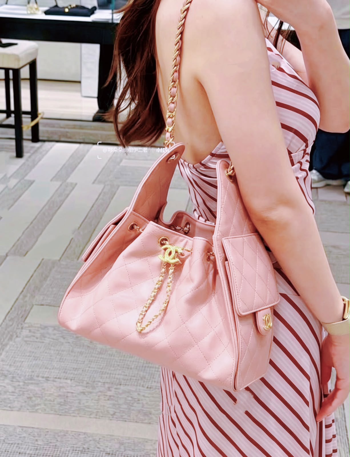 CHANEL Drawstring Bucket Bag 26cm