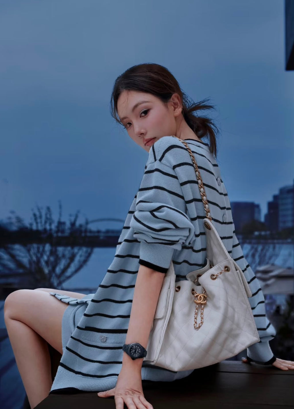 CHANEL Drawstring Bucket Bag 26cm