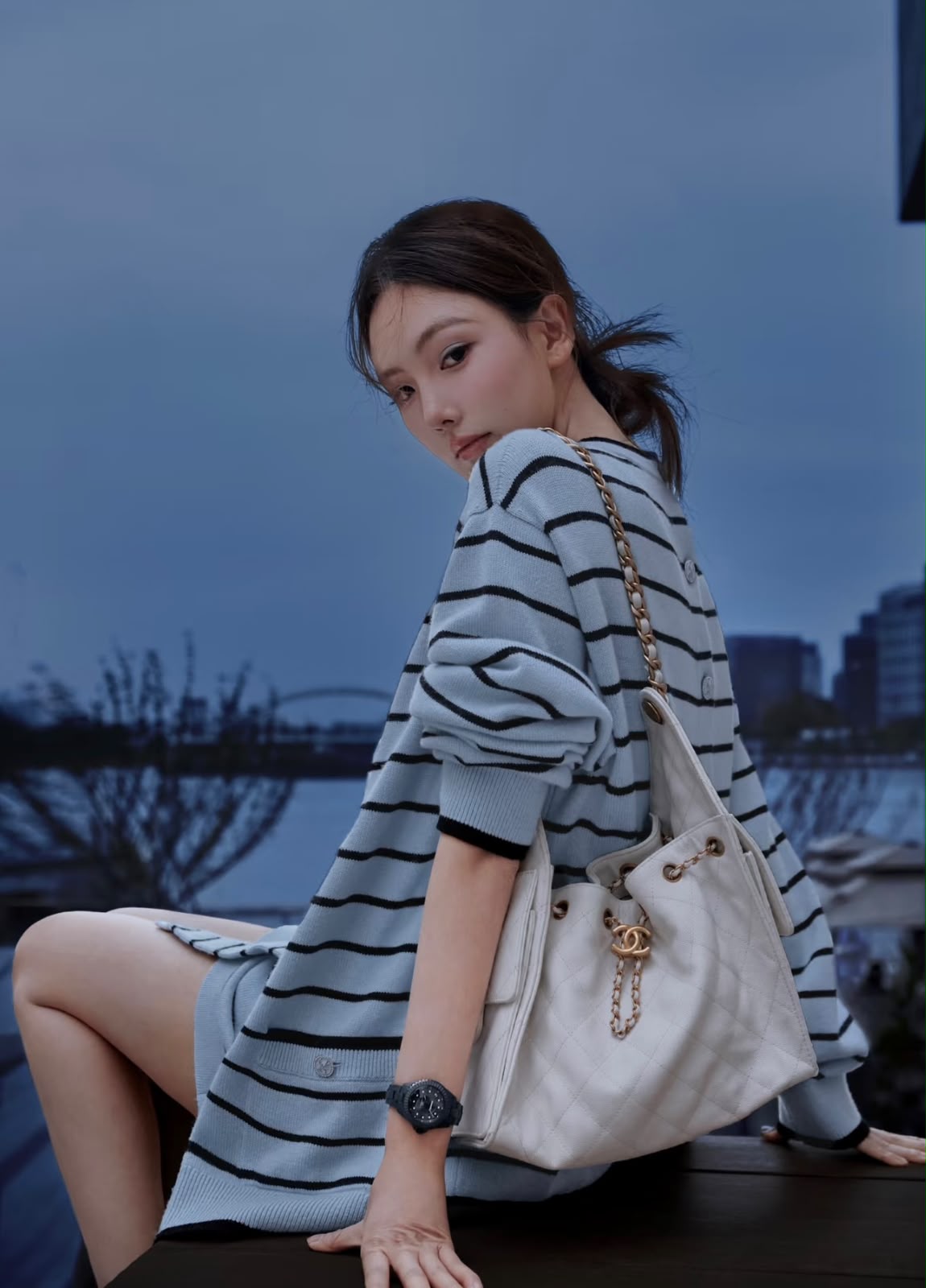 CHANEL Drawstring Bucket Bag 26cm