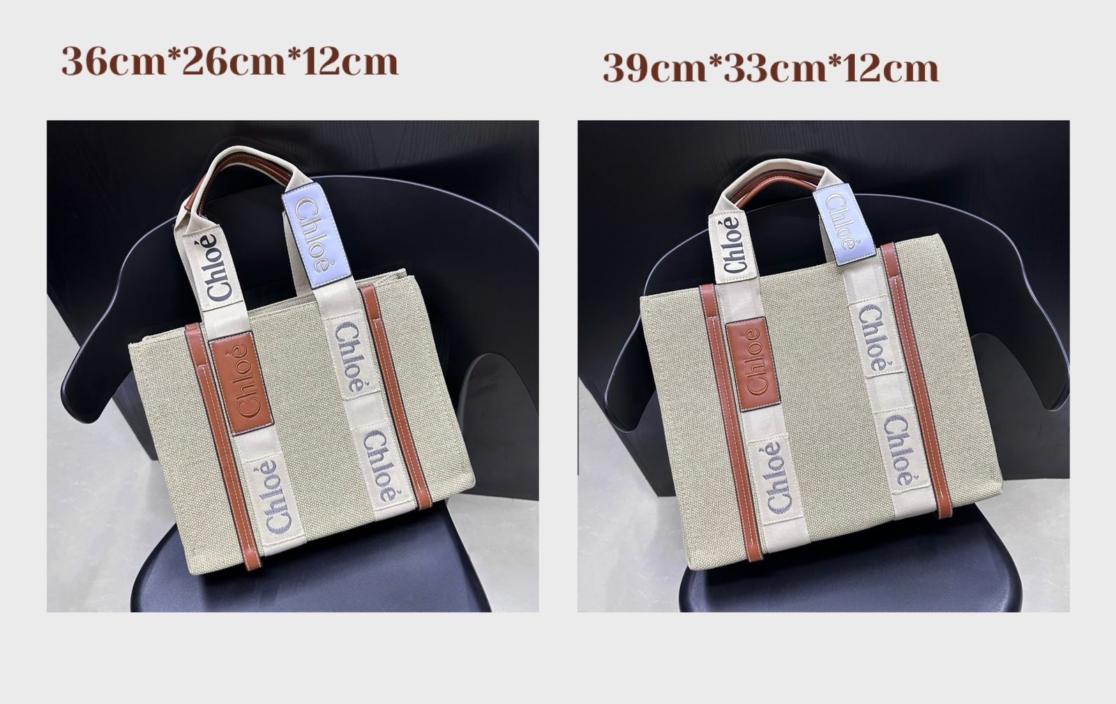 CHLOÉ Canvas Tote Bag 2 Sizes