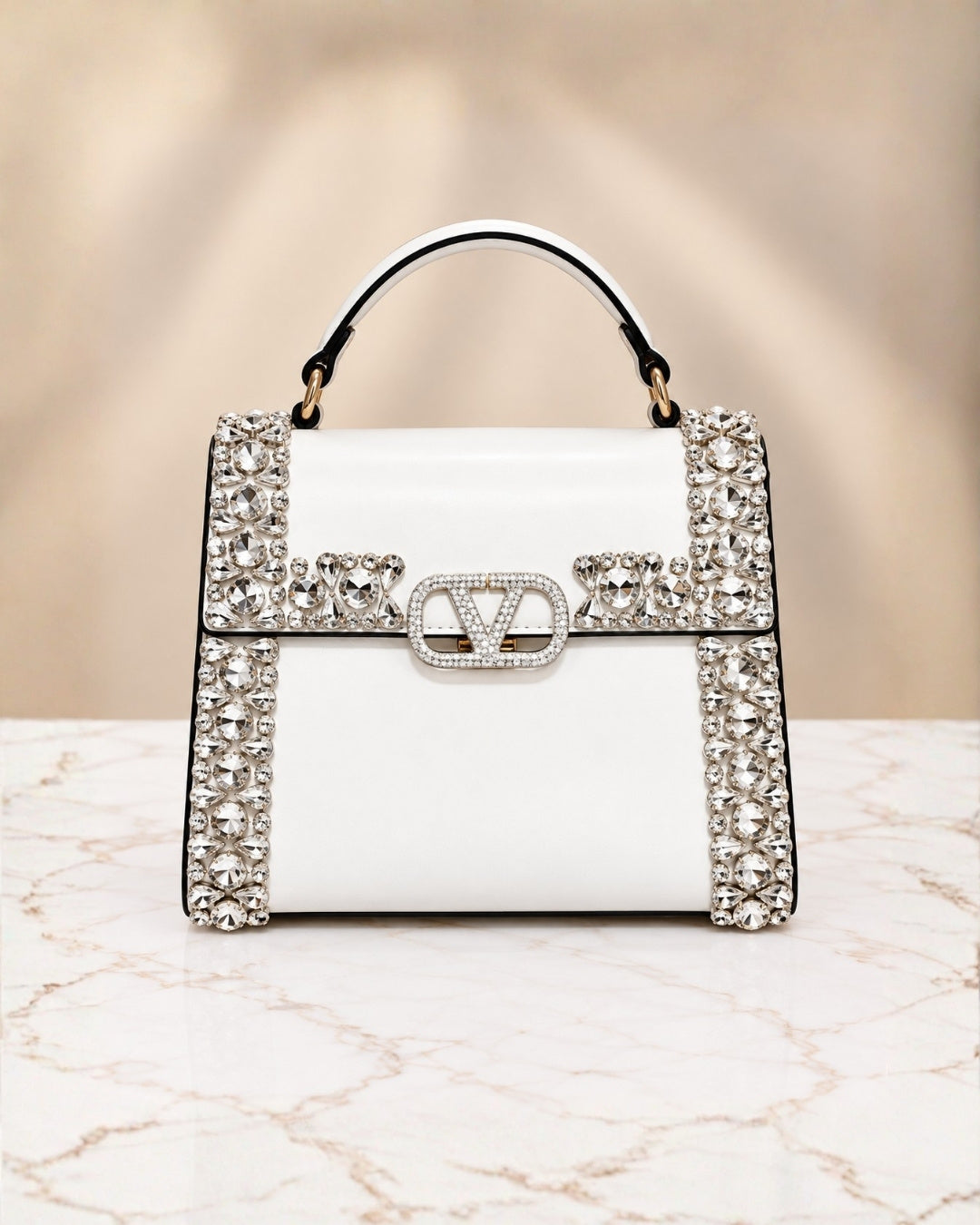 VALENTINO Crystal Top Handle Bag 21cm A+