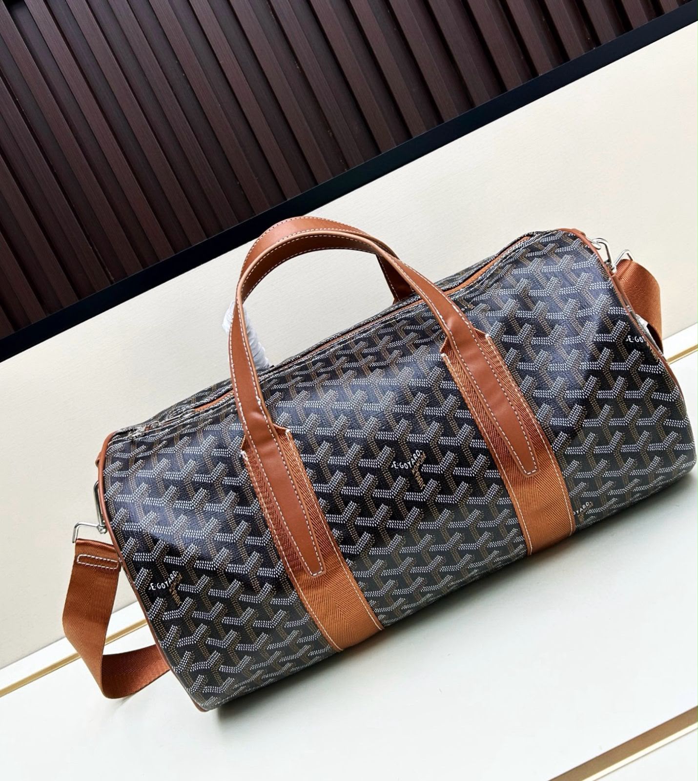 GOYARD Chevron Print Duffel Bag 40 cm