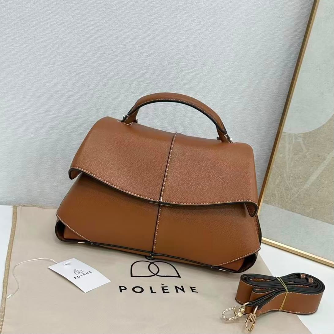 POLENE Structured Handbag — 29 cm | 6 Colors Without Box