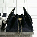 Chanel Drawstring Bucket Bag — Quilted Suede | 28 cm | 7 Colors Without Box