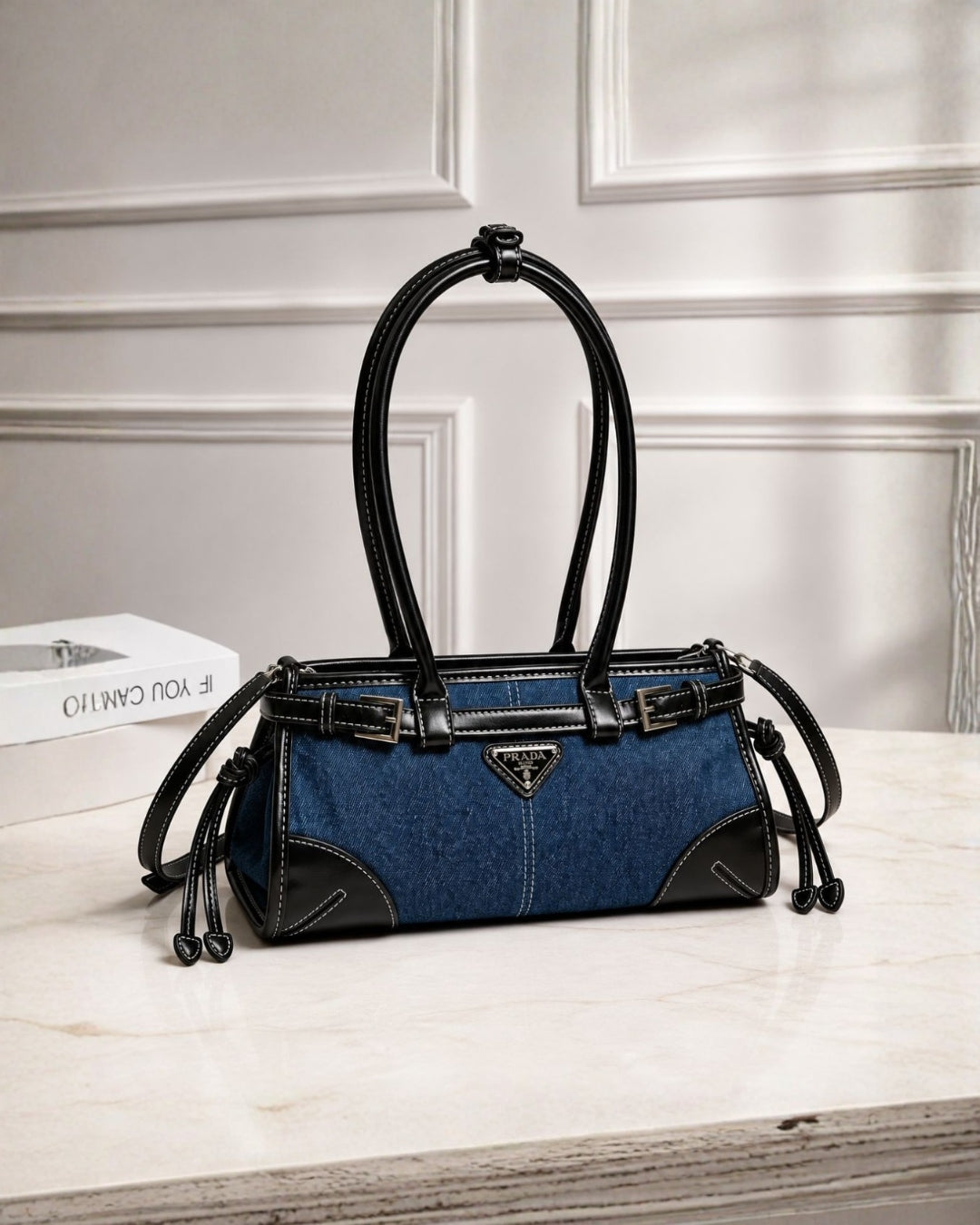PRADA Denim Tote Bag 32cm A+