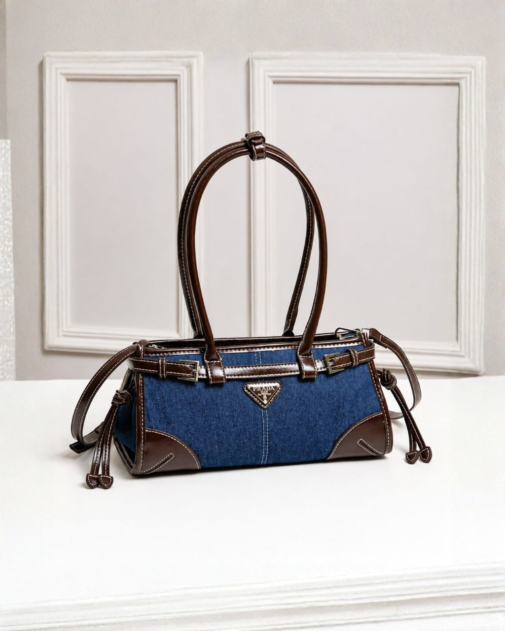 PRADA Denim Tote Bag 32cm A+