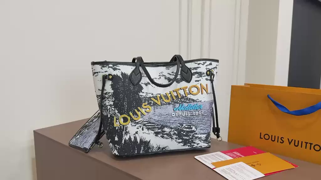 LV Neverfull Printed Canvas Tote 45cm Master