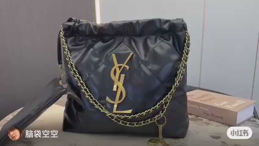 YSL Quilted Puffer Hobo Shoulder Bag 33cm