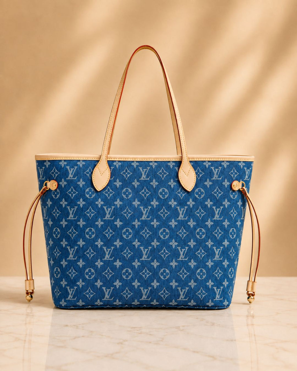 LV Neverfull Denim Tote 32cm A+